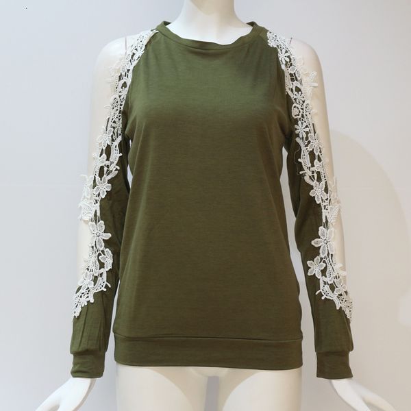 women long sleeve lace causal loose solid tees off shoulder o-neck blouse shirt fashion, White
women long sleeve lace causal loose solid tees off shoulder o-neck blouse shirt fashion, White