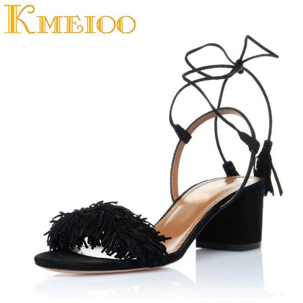 kmeioo fashion summer shoes woman fringe sandals ankle strap square heel lace up high heels plus size dress, Black
kmeioo fashion summer shoes woman fringe sandals ankle strap square heel lace up high heels plus size dress, Black