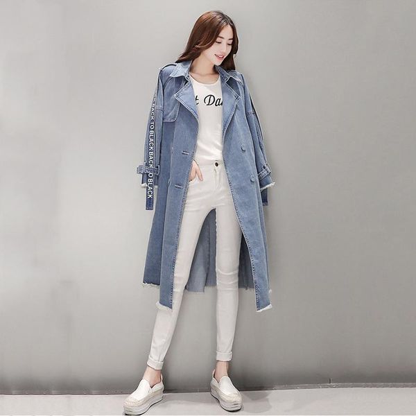 women's trench coats femme temperament overcoat female's long windbreaker large size autumn women korean waist denim coat, Tan;black
women's trench coats femme temperament overcoat female's long windbreaker large size autumn women korean waist denim coat, Tan;black