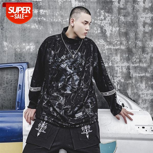 street retro distressed print sweater high oversize rock paint splash high-neck #u80e, Black
street retro distressed print sweater high oversize rock paint splash high-neck #u80e, Black