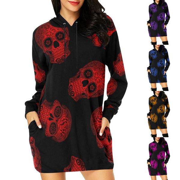 woman skull halloween party sweatshirt autumn long sleeve pocket hooded loose pullover casual streetwear drawstring hoodies, Black
woman skull halloween party sweatshirt autumn long sleeve pocket hooded loose pullover casual streetwear drawstring hoodies, Black