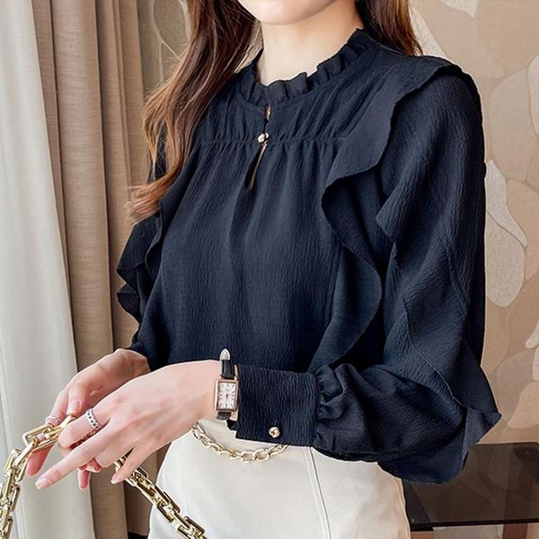 women's blouses & shirts shirt for women blouse 2021 ruffles elegant chiffon blusas mujer white long sleeve solid clothing female drop
women's blouses & shirts shirt for women blouse 2021 ruffles elegant chiffon blusas mujer white long sleeve solid clothing female drop