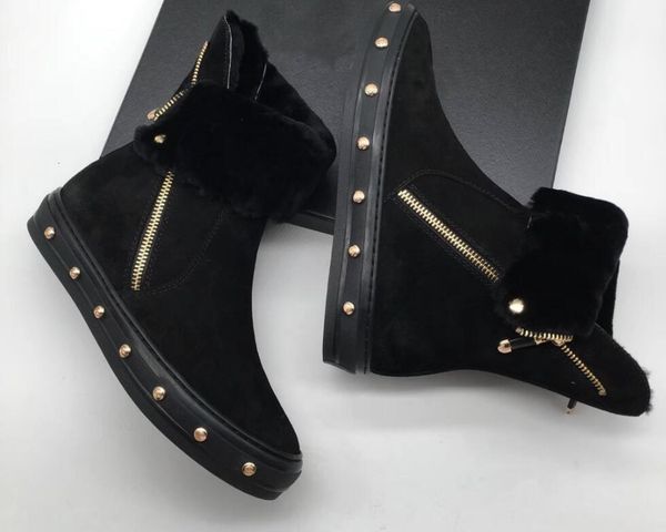 slippers european autumn winter shoes frosted leather flat rivet round head ankle versatile woollen women's boots 66hv, Black
slippers european autumn winter shoes frosted leather flat rivet round head ankle versatile woollen women's boots 66hv, Black