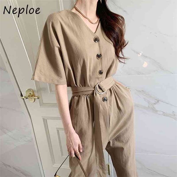 v neck short sleeve single breast jumpsuits women high waist hip sashes straight bodysuits work style ol solid playsuits 210422, Black;white
v neck short sleeve single breast jumpsuits women high waist hip sashes straight bodysuits work style ol solid playsuits 210422, Black;white