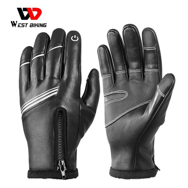 winter cycling gloves pu leather thermal fleece touch screen outdoor sport skiing climbing motorcycle bicycle, Black
winter cycling gloves pu leather thermal fleece touch screen outdoor sport skiing climbing motorcycle bicycle, Black