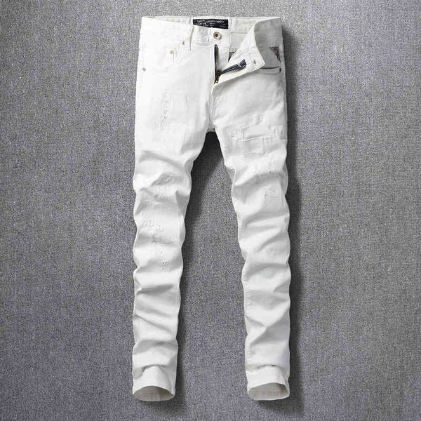 jeans korean style fashion men jeans white color elastic slim fit ripped denim punk pants streetwear hip hop trousers, Blue
jeans korean style fashion men jeans white color elastic slim fit ripped denim punk pants streetwear hip hop trousers, Blue