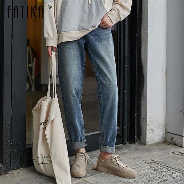 women's jeans fatika womens zipper casual korean style high waist female 2021 ankle-length vintage blue denim pants
women's jeans fatika womens zipper casual korean style high waist female 2021 ankle-length vintage blue denim pants