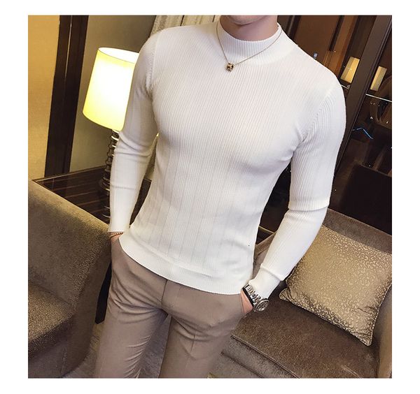 men's sweaters pullover men's sweater casual striped solid color half-high collar stretch tight slim knit 74j0, White;black
men's sweaters pullover men's sweater casual striped solid color half-high collar stretch tight slim knit 74j0, White;black