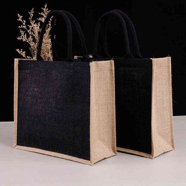 nxy shopping bags reusable jute tote bag eco friendly burlap grocery for beach pouch 220128
nxy shopping bags reusable jute tote bag eco friendly burlap grocery for beach pouch 220128