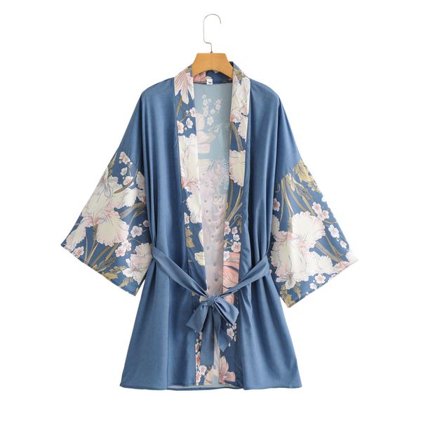 women's & shirts women short robe kimono blouses spring summer peacock print bohemian sashes cardigan beach boho shirt loose cover, White
women's & shirts women short robe kimono blouses spring summer peacock print bohemian sashes cardigan beach boho shirt loose cover, White