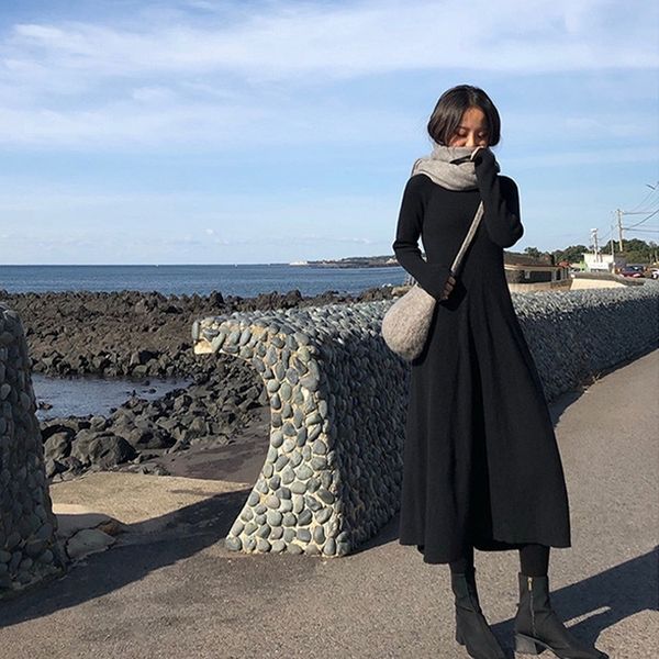 winter women maxi dress harajuku sweater women's fashion knit long dresses, Black;gray
winter women maxi dress harajuku sweater women's fashion knit long dresses, Black;gray