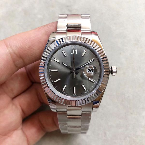 st9 steel dark rhodium dial fluted bezel watch 41mm automatic mechianical wristwatches strap sapphire glass movement mens watches, Slivery;brown
st9 steel dark rhodium dial fluted bezel watch 41mm automatic mechianical wristwatches strap sapphire glass movement mens watches, Slivery;brown