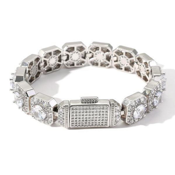 link, chain 13mm iced out cubic zirconia big zircon hip hop link chains women men bracelet copper jewelry flip button clasps couple gift, Black
link, chain 13mm iced out cubic zirconia big zircon hip hop link chains women men bracelet copper jewelry flip button clasps couple gift, Black