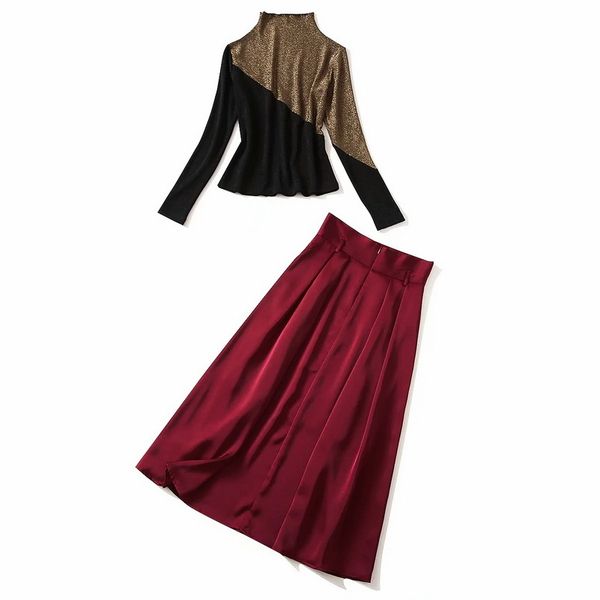skirt autumn winter fashion 2 piece set women lurex yarn knitting pullover sweaters+high waist mid-calf length a-line red skirts, White
skirt autumn winter fashion 2 piece set women lurex yarn knitting pullover sweaters+high waist mid-calf length a-line red skirts, White