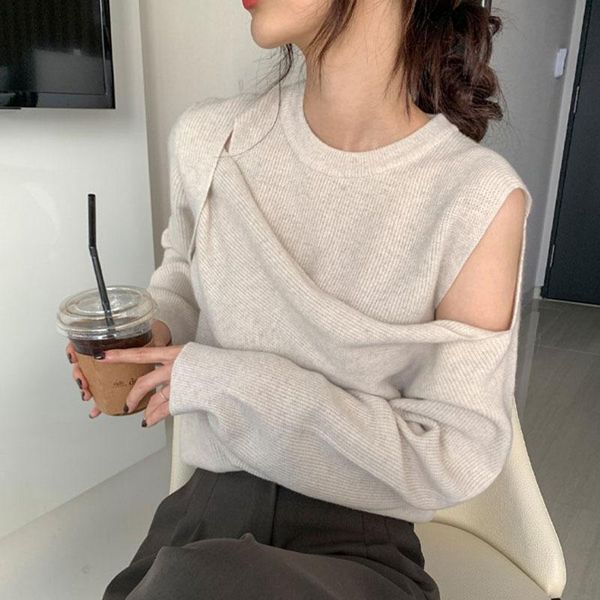 women's sweaters korean chic autumn temeperament solid sweet jumpers o-neck off-shoulder long sleeve sweater women soft loose knit pull, White;black
women's sweaters korean chic autumn temeperament solid sweet jumpers o-neck off-shoulder long sleeve sweater women soft loose knit pull, White;black