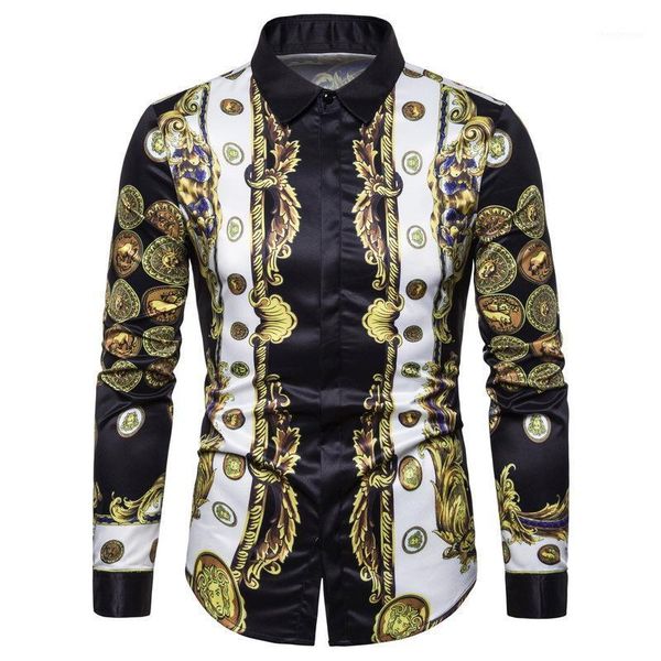 gold black long sleeve men's shirt luxury slim fit clothing suitable for social gathering prom dress shirts, White;black
gold black long sleeve men's shirt luxury slim fit clothing suitable for social gathering prom dress shirts, White;black