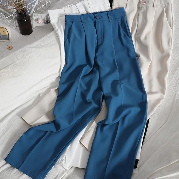 women's pants & capris high waist suit women casual thin fashion wide leg solid pant trouser femme blue white long bottoms, Black;white
women's pants & capris high waist suit women casual thin fashion wide leg solid pant trouser femme blue white long bottoms, Black;white