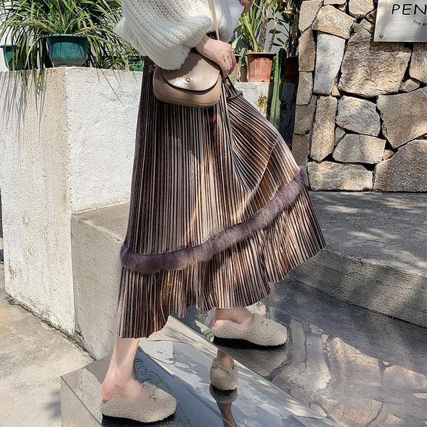 autumn and winter gold velvet pleated women's wool high waist skirt tulle ins tutu, Black
autumn and winter gold velvet pleated women's wool high waist skirt tulle ins tutu, Black