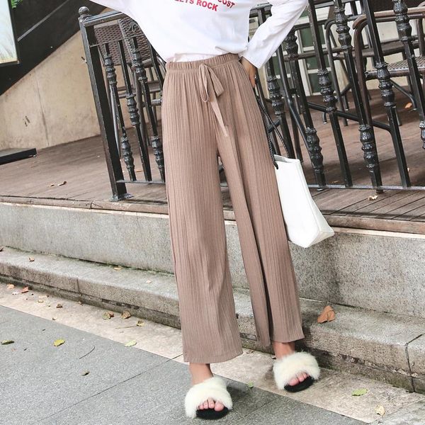 women's pants & capris 2021 women spring summer wide leg casual loose solid ice slik knihigh waist pant female plus size 3xl long trous, Black;white
women's pants & capris 2021 women spring summer wide leg casual loose solid ice slik knihigh waist pant female plus size 3xl long trous, Black;white