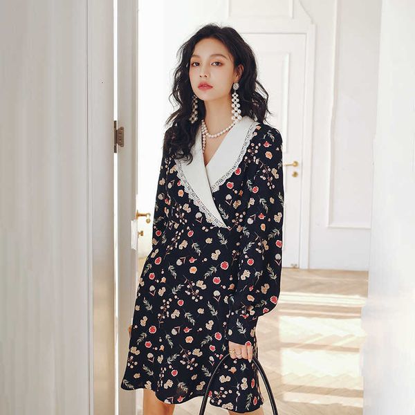 casual dresses french female spring lapel dressed korean retro floral temperament long children jokm, Black;gray
casual dresses french female spring lapel dressed korean retro floral temperament long children jokm, Black;gray