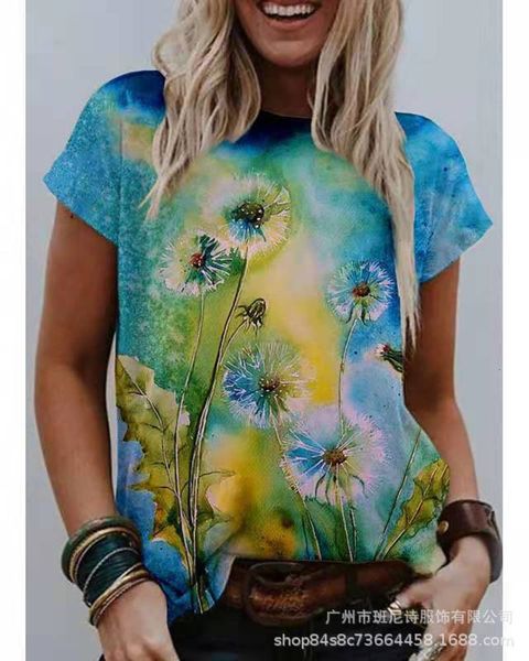 women's t-shirt 2021 watercolor painting flower print round neck short sleeve shirt whbh, White
women's t-shirt 2021 watercolor painting flower print round neck short sleeve shirt whbh, White