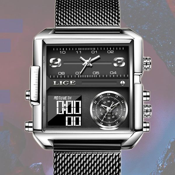 relogio masculino lige automatic date mens watches sports watch men waterproof wristwatch for square quartz clock male+box wristwatches, Slivery;brown
relogio masculino lige automatic date mens watches sports watch men waterproof wristwatch for square quartz clock male+box wristwatches, Slivery;brown