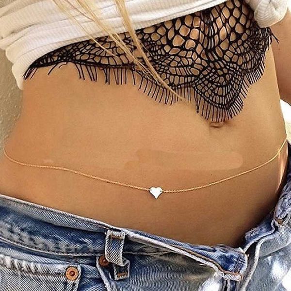 1pcs women girls waist chain fashion simple heart shape decor belly chain bikini chain for summer beach jewelry accessories p0811, Silver
1pcs women girls waist chain fashion simple heart shape decor belly chain bikini chain for summer beach jewelry accessories p0811, Silver