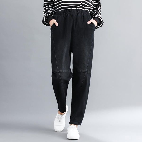 women's jeans autumn winter boyfriend harem pants plus size women korean loose vintage cotton denim high waist black, Blue
women's jeans autumn winter boyfriend harem pants plus size women korean loose vintage cotton denim high waist black, Blue
