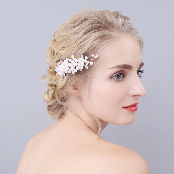 o905 luxurious wedding bridal headpiece shiny alloy pearls crystal rhinestone marriage prom party bride handmade hair comb, Silver
o905 luxurious wedding bridal headpiece shiny alloy pearls crystal rhinestone marriage prom party bride handmade hair comb, Silver