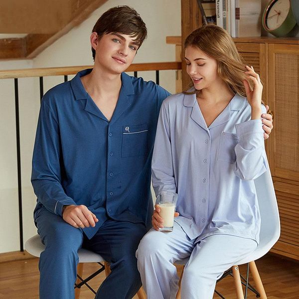 men's sleepwear couple lapel long sleeve knitted modal cotton pajamas simple plus size home service, Black;brown
men's sleepwear couple lapel long sleeve knitted modal cotton pajamas simple plus size home service, Black;brown
