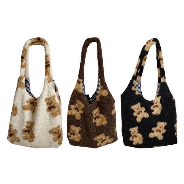 bag parts & accessories women lamb like fabric shoulder tote canvas plush bear handbags large capacity traveling bags girl dating gift, Black
bag parts & accessories women lamb like fabric shoulder tote canvas plush bear handbags large capacity traveling bags girl dating gift, Black