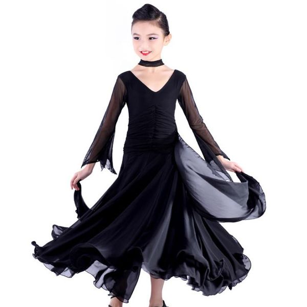 chiffon long sleeves standard competition ballroom dance dress fo girl kids one piece child modern/waltz/latin dancing/dancewear stage wear, Black;red
chiffon long sleeves standard competition ballroom dance dress fo girl kids one piece child modern/waltz/latin dancing/dancewear stage wear, Black;red