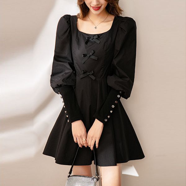 casual dresses spring 2021 new vintage square collar puff sleeve woman high waist sweet bow a line women long black amux, Black;gray
casual dresses spring 2021 new vintage square collar puff sleeve woman high waist sweet bow a line women long black amux, Black;gray