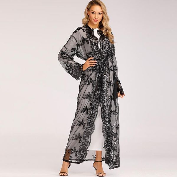 women shirts plus size long kimono mujer dubai abaya muslim embroidery chiffon mesh cardigan blouse roupas feminina clothes, White
women shirts plus size long kimono mujer dubai abaya muslim embroidery chiffon mesh cardigan blouse roupas feminina clothes, White