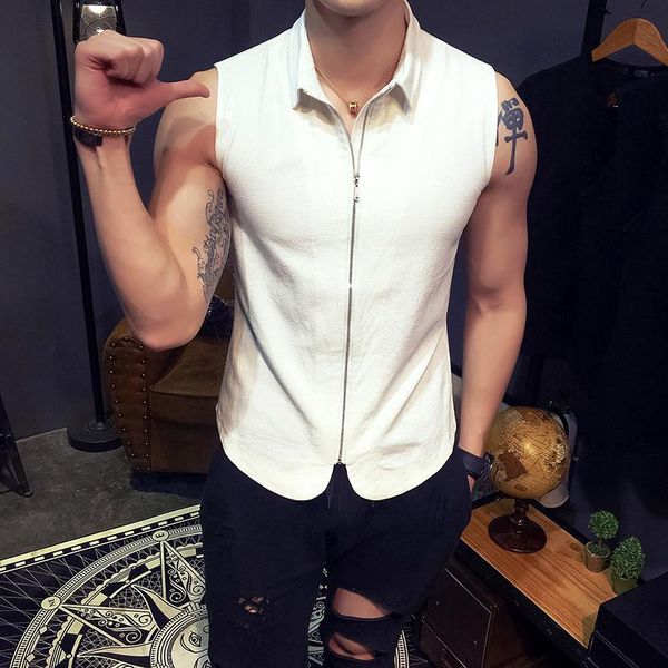 men's vests 2021 summer solid color vest turn-down collar slim sleeveless fluid waistcoat thin plus size singer costumes, Black;white
men's vests 2021 summer solid color vest turn-down collar slim sleeveless fluid waistcoat thin plus size singer costumes, Black;white
