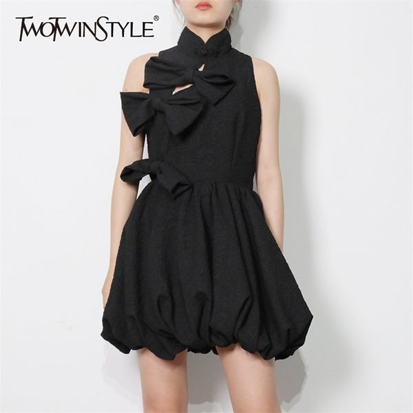 black patchwork bowknot dress for women stand collar sleeveless high waist hollow out ruched dresses female fashion 210520, Black;gray
black patchwork bowknot dress for women stand collar sleeveless high waist hollow out ruched dresses female fashion 210520, Black;gray