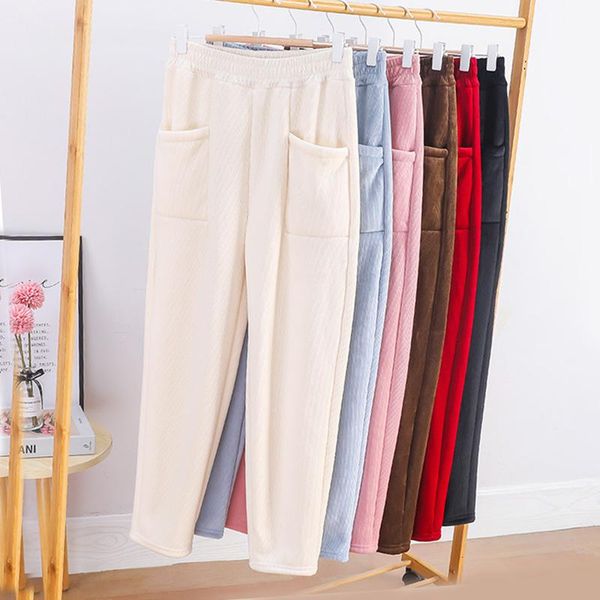 women's pants & capris women corduroy thick autumn winter 2021 casual fleece inside elastic waist pockets harem ankle-length warm trous, Black;white
women's pants & capris women corduroy thick autumn winter 2021 casual fleece inside elastic waist pockets harem ankle-length warm trous, Black;white