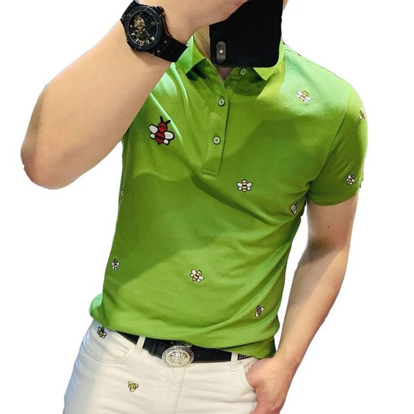men's polos men brand short sleeve summer bee embroidery fashion male luxury casual collar t-shirt, White;black
men's polos men brand short sleeve summer bee embroidery fashion male luxury casual collar t-shirt, White;black