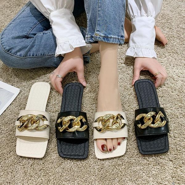 woman slippers summer vacation beach sandals casual flip flops women shoes fashion spuare toe metal decoration flats, Black
woman slippers summer vacation beach sandals casual flip flops women shoes fashion spuare toe metal decoration flats, Black