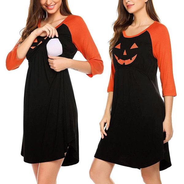 casual dresses dress halloween maternity 3/4 sleeve pumpkin printed nursing for breastfeeding robe femme stylish women, Black;gray
casual dresses dress halloween maternity 3/4 sleeve pumpkin printed nursing for breastfeeding robe femme stylish women, Black;gray