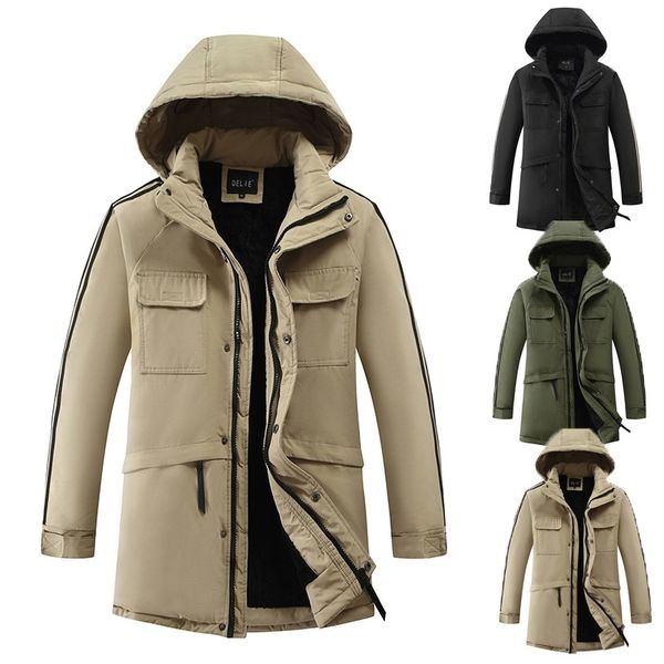 2021 autumn and winter fashion clothes hooded simple plush coat men's cotton padded jacket, Black
2021 autumn and winter fashion clothes hooded simple plush coat men's cotton padded jacket, Black