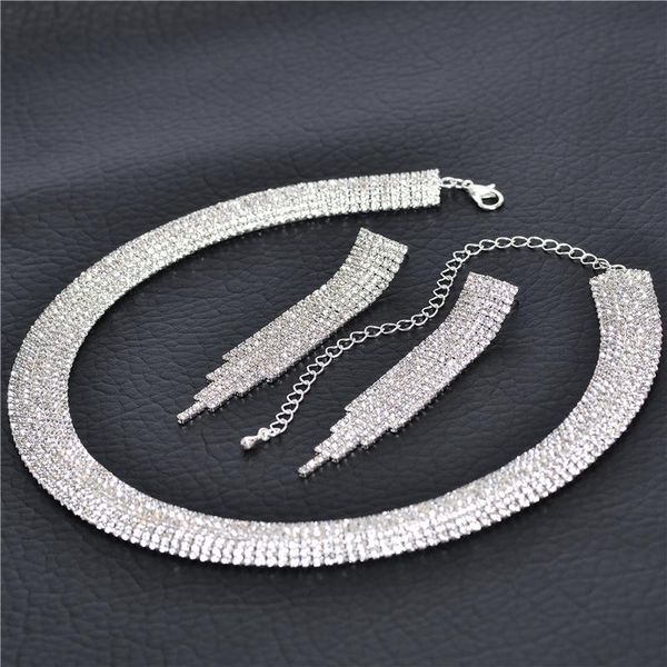 earrings & necklace bridal jewelry sets fashion necklaces set for women banquet party wedding dress earring, Silver
earrings & necklace bridal jewelry sets fashion necklaces set for women banquet party wedding dress earring, Silver