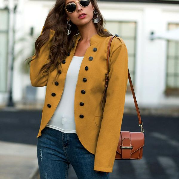 coat jacket womens plus size buttons open front military ladies office outwear solid women's jackets, Black;brown
coat jacket womens plus size buttons open front military ladies office outwear solid women's jackets, Black;brown