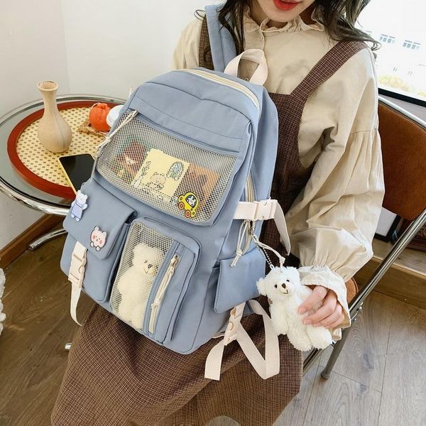 backpack candy color cute women fashion waterproof buckle badge schoolbag for teenager girls student bookbag mochila
backpack candy color cute women fashion waterproof buckle badge schoolbag for teenager girls student bookbag mochila