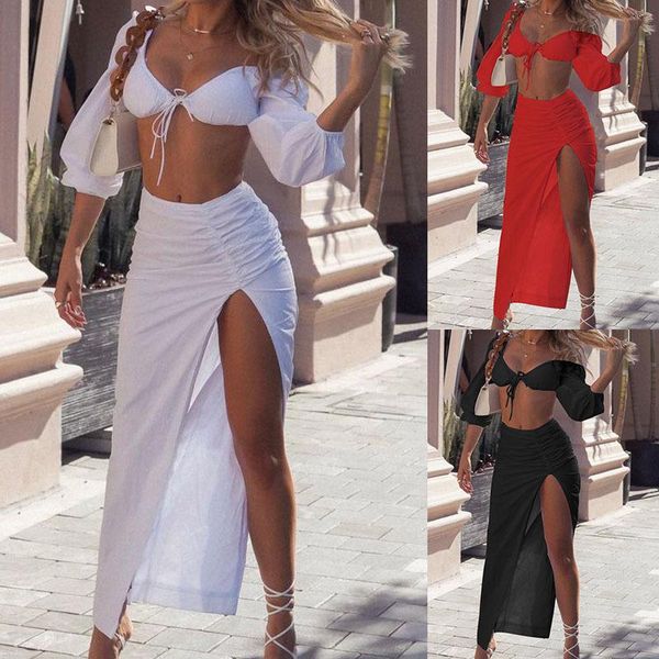 women's two piece pants solid color bra irregular skirt suit set women sets clothes 2021 fashion, White
women's two piece pants solid color bra irregular skirt suit set women sets clothes 2021 fashion, White