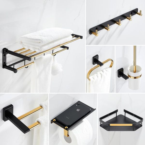 bathroom accessories fashion brushed gold&black brass shelf tissue rack hook towel rack/bar toilet brush holder bath hardware accessory set
bathroom accessories fashion brushed gold&black brass shelf tissue rack hook towel rack/bar toilet brush holder bath hardware accessory set