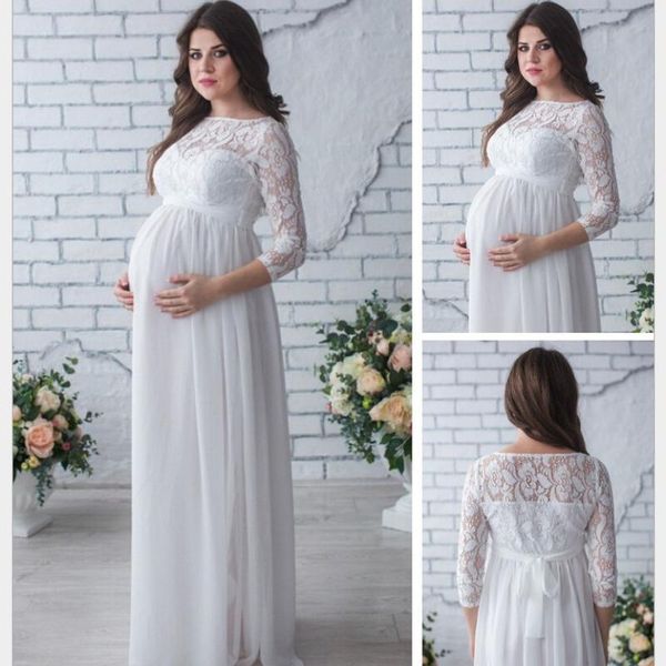 maternity dresses pregnant women plus size dress lace fight press loose tail long po commemorative skirt, White
maternity dresses pregnant women plus size dress lace fight press loose tail long po commemorative skirt, White