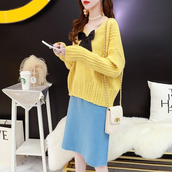 autumn winter fashion 2 pcs women v-neck bow cartoon pullover knit sweater + high waist skirt suit y270 women's tracksuits, Gray
autumn winter fashion 2 pcs women v-neck bow cartoon pullover knit sweater + high waist skirt suit y270 women's tracksuits, Gray