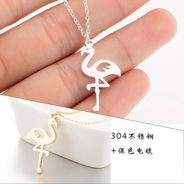 chains ins stainless steel jewelry flamingo necklace holiday gift women's factory spot wholesale, Silver
chains ins stainless steel jewelry flamingo necklace holiday gift women's factory spot wholesale, Silver