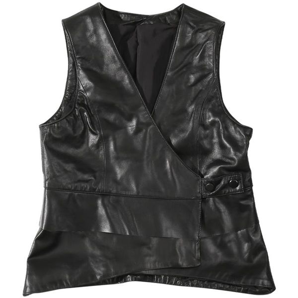 women's leather & faux 2021 autumn vest fashion short strap jacket genuine women, Black
women's leather & faux 2021 autumn vest fashion short strap jacket genuine women, Black